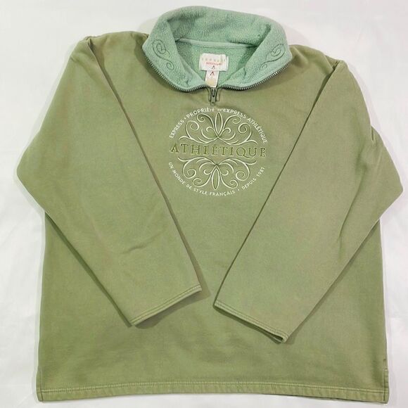 Vintage Embroidered Express Fleece Quarter Zip Sweater - Picture 1 of 7
